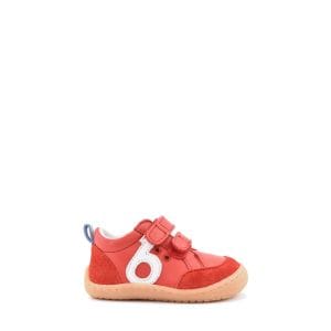 Benjie - Myrtille logo Barefoot Premiers pas Rouge Blanc