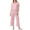 '2-Pc. Short-Sleeve T-Shirt & Wide-Leg Cropped Pants Pajama Set' für Damen