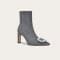 'Square Buckle Elastic Fleece' Stiefeletten  für Damen