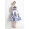 'Vintage Sleeveless Waist-Cinching Floral' Midi Kleid für Damen